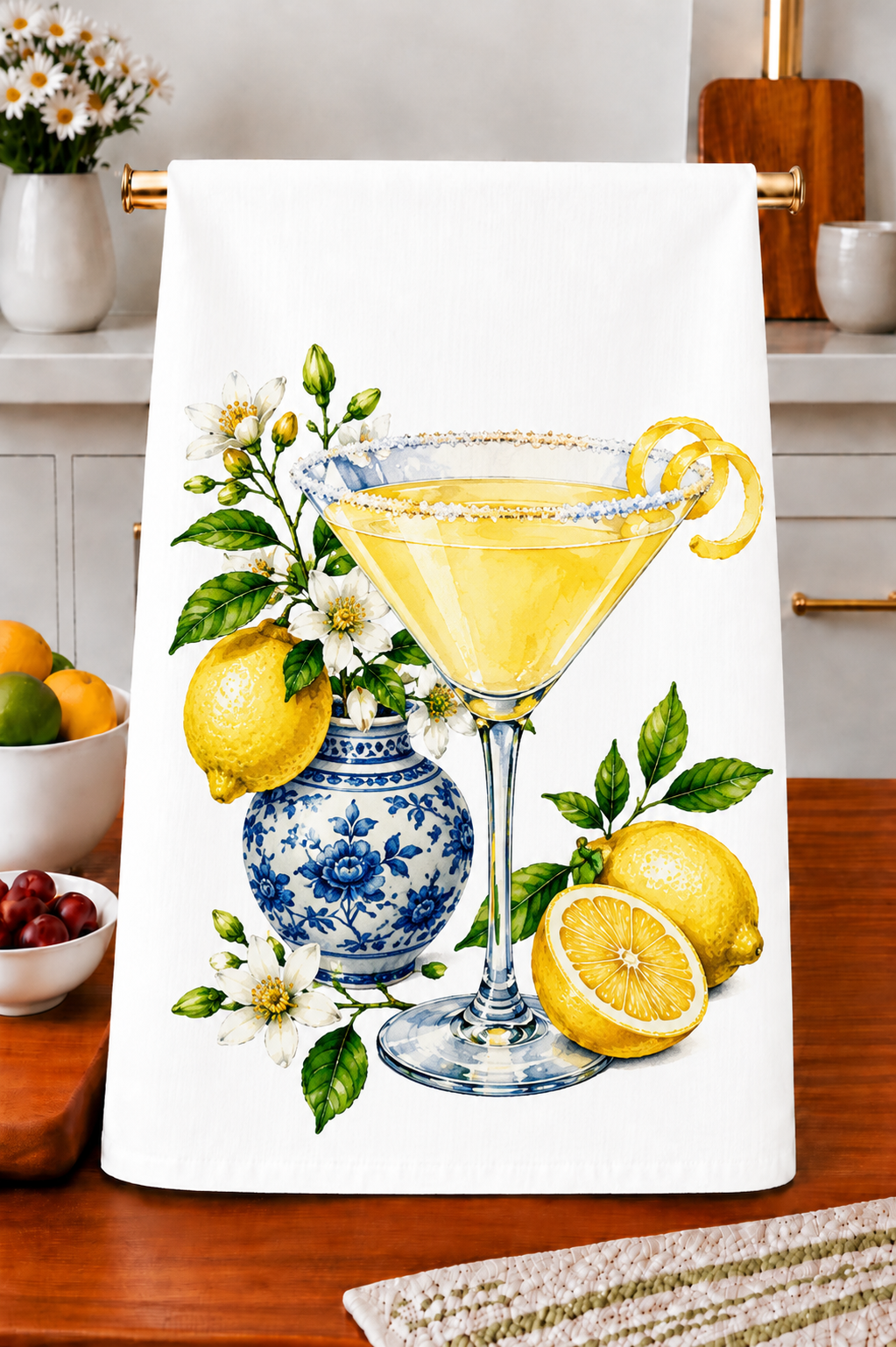 Lemon Drop Martini Kitchen Towel