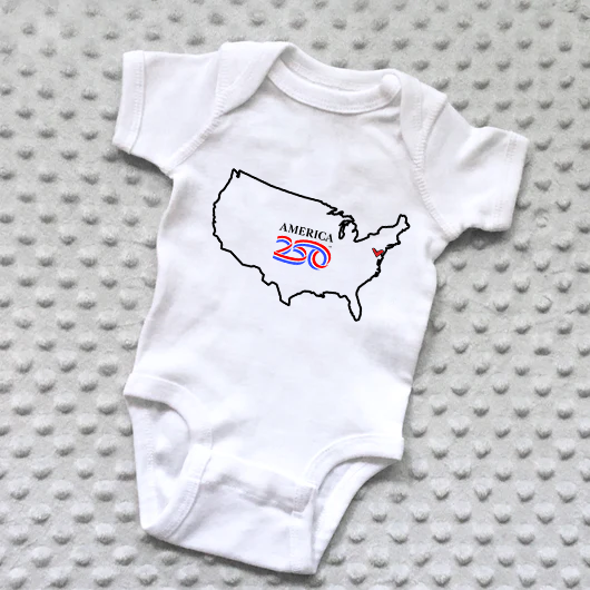 America250™ U.S. Outline Baby Onesie