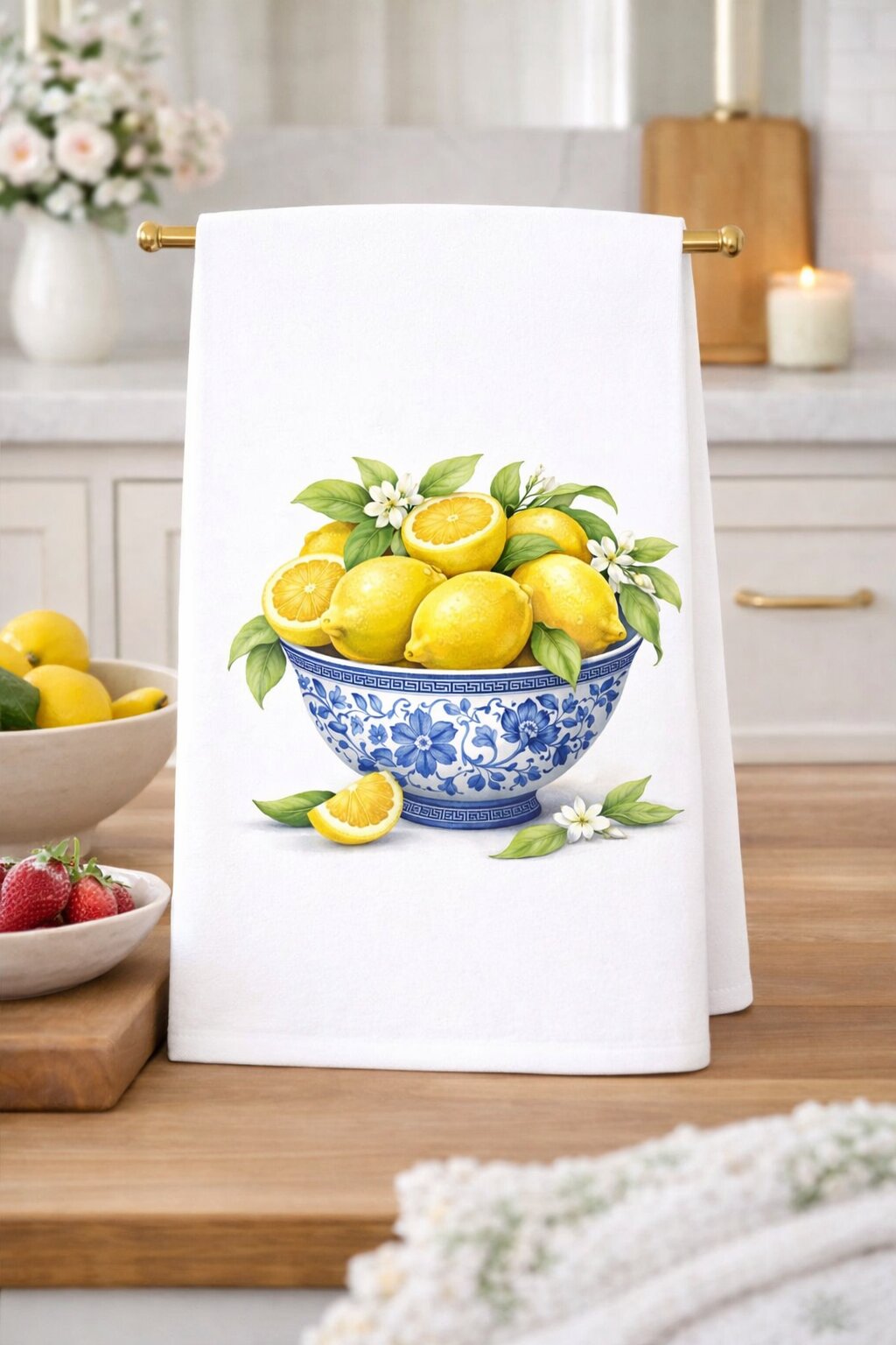 Colorful Fruits and Vegetables Kitchen Towels