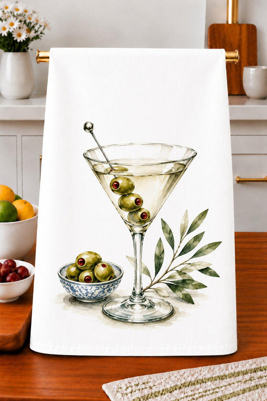 Dirty Martini Cocktail Kitchen Towel