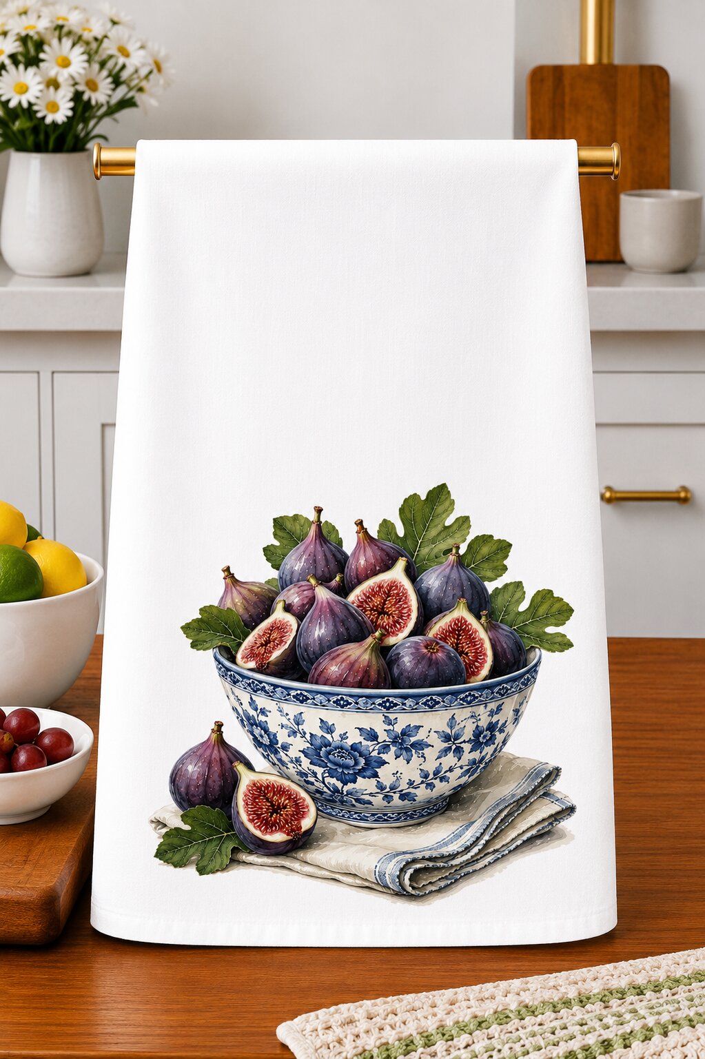 Figs in Chinoiserie Bowl Kitchen Towel