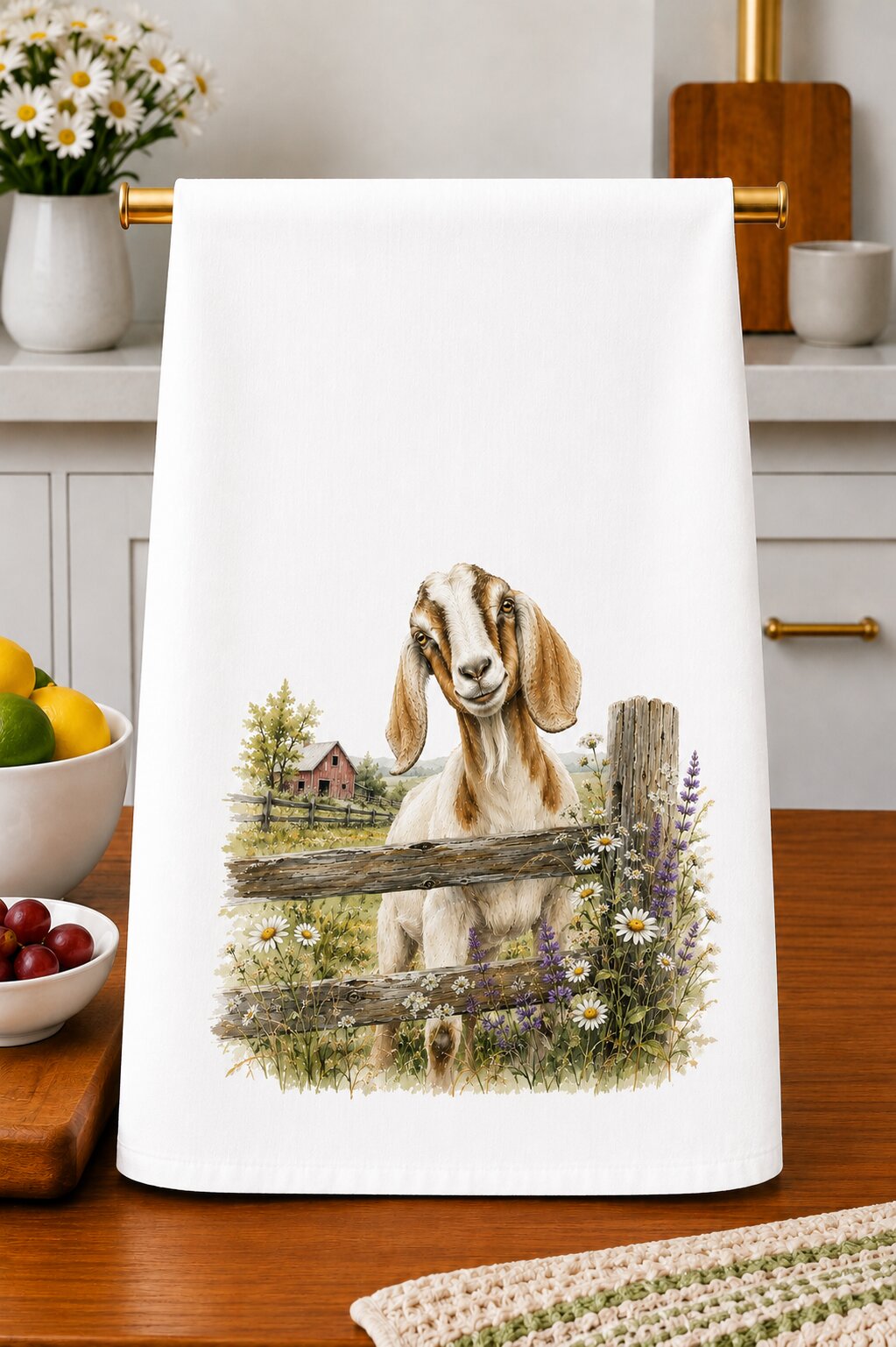 Vintage Farm Goat Kitchen Towel