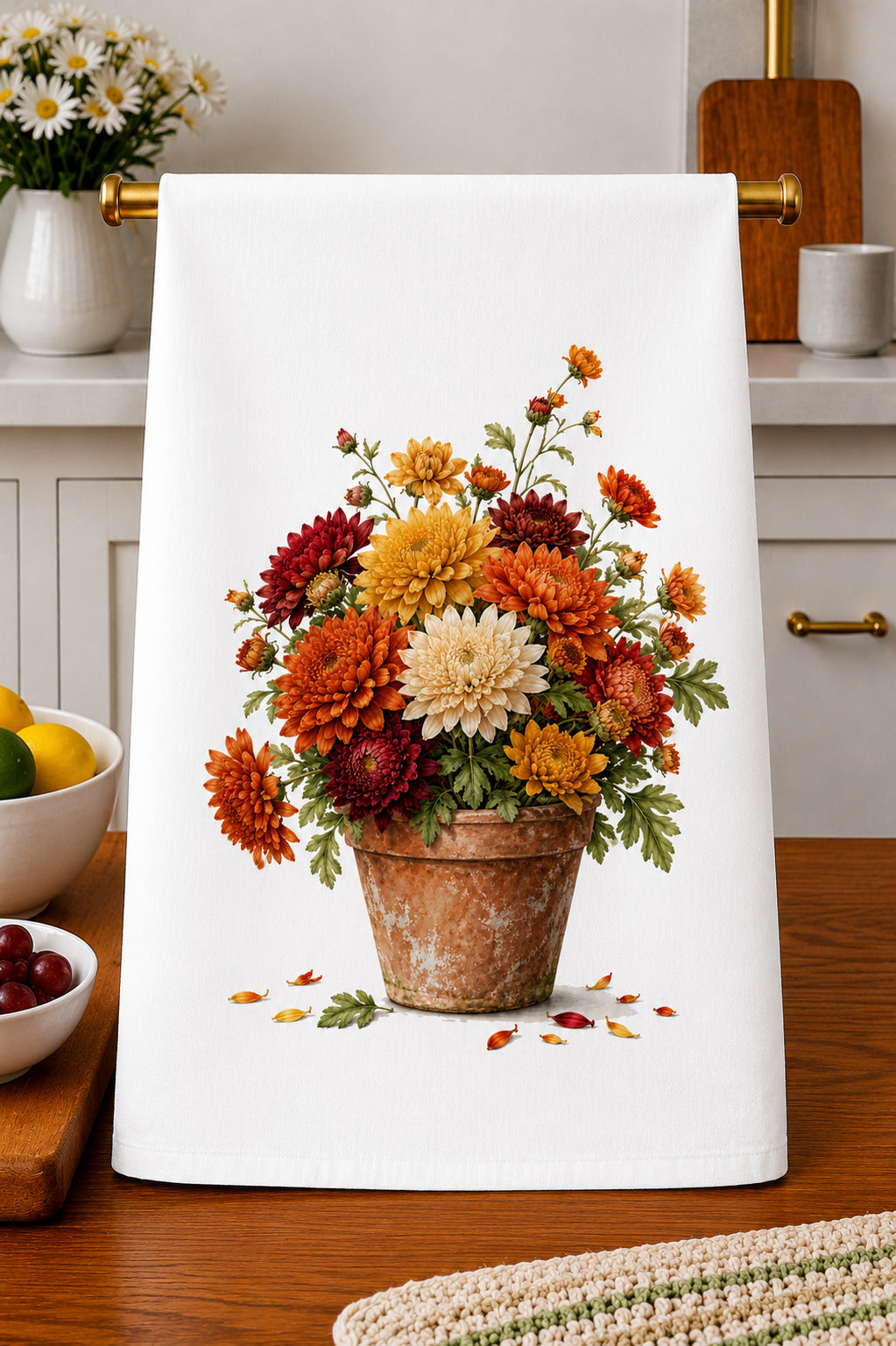 Fall Mums Kitchen Towel