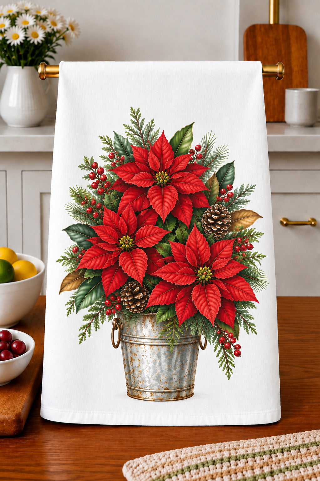 Poinsettia Kitchen Towel