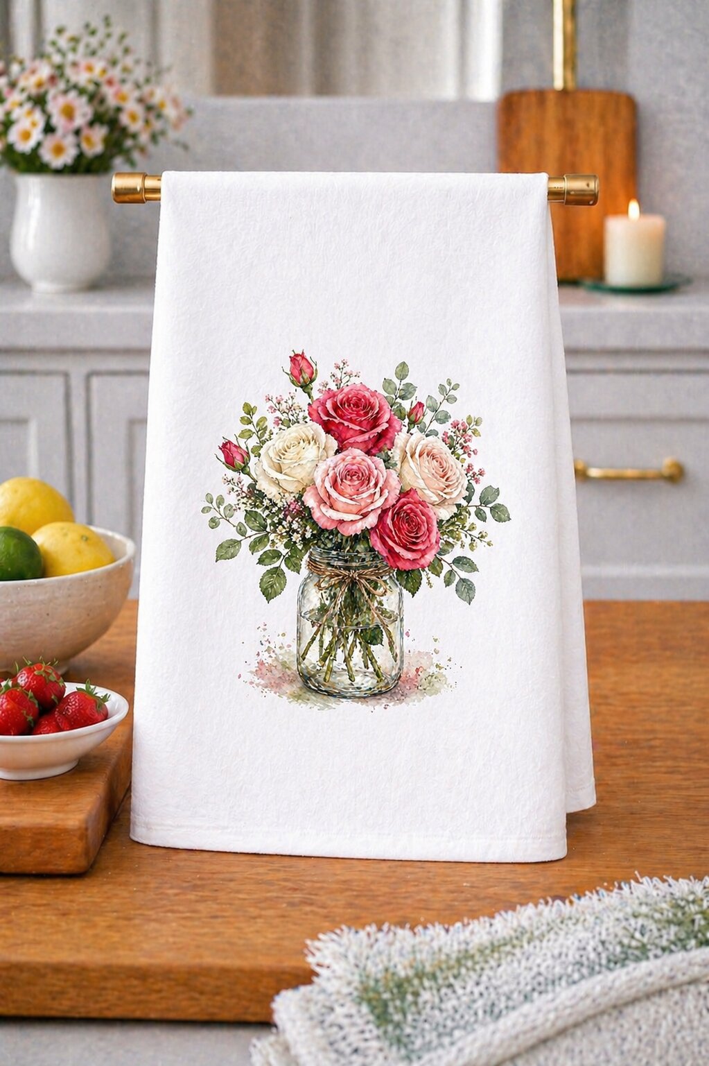 Rose Bouquet Kitchen Towel