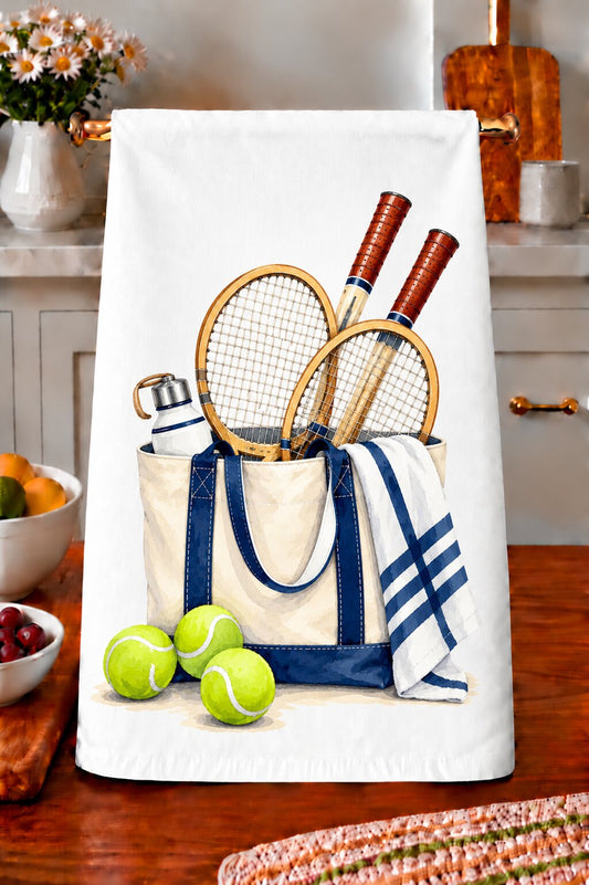 Tennis Rackets & Tote Kitchen Towel