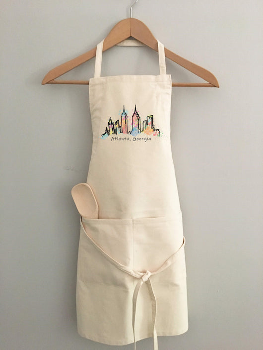 Atlanta Skyline Watercolor Apron