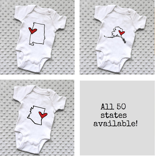 State Love Baby Onesie - NEWBORN